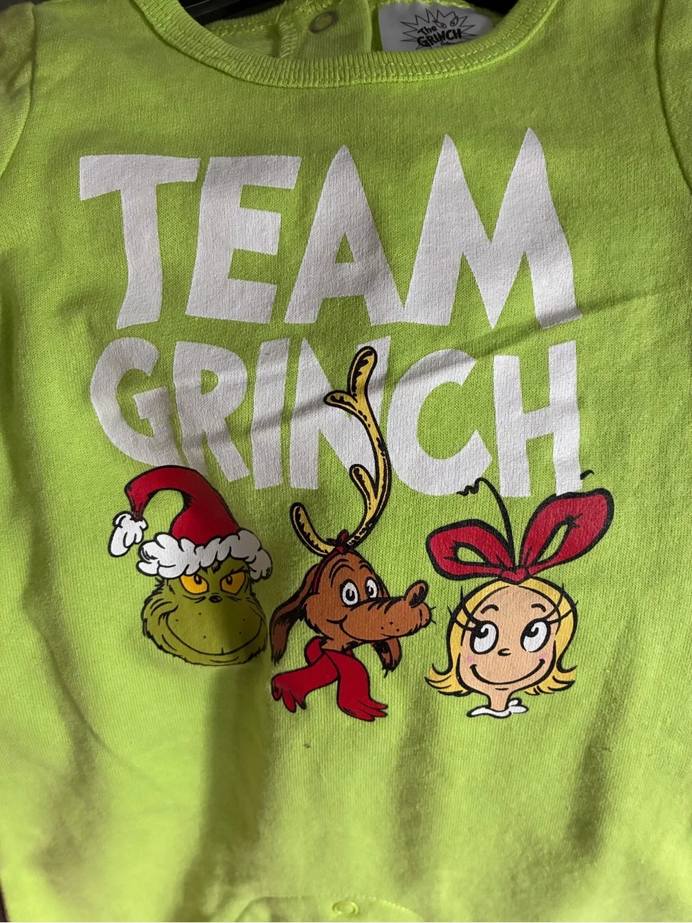 Team Grinch Green 1-Pc. PJ 3-6M How The Grinch Stole Christmas pajamas